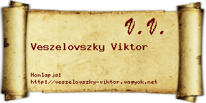 Veszelovszky Viktor névjegykártya